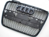 Audi A4 B7 RS4 сотовая решетка радиатора черная, оригинальный тюнинг одинарная рама